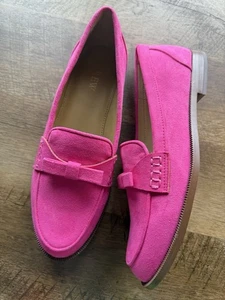 J.Crew Wildleder Schleife Halbschuhe Sweet Fuschia 7 Hot Pink - Bild 1 von 8