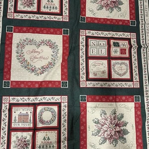 Faye Marcus Stoffe Frohe Weihnachten Quilt Panel 130 x 44 Feiertag Druck Handwerk T3 - Bild 1 von 8
