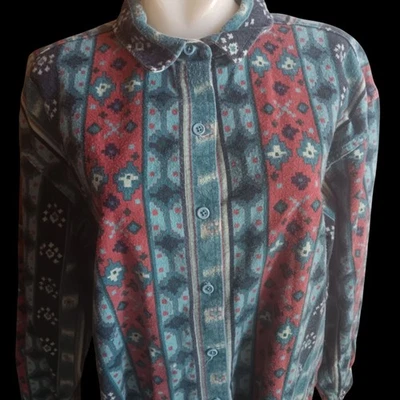 Camisa de franela vintage para mujer XL Woolrich suroeste azteca abotonada EE. UU. AÑOS 90 Foto 1 de 4