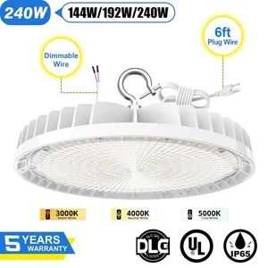 240Watt UFO LED High Bay Light Dimmable Commercial Fixture CCT 3000k 4000k 5000k - Picture 1 of 11