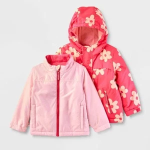 Cat & Jack Baby 3-in-1 Snowplay Jacket Attached Hood Adjustable Cuffs - Picture 1 of 34
