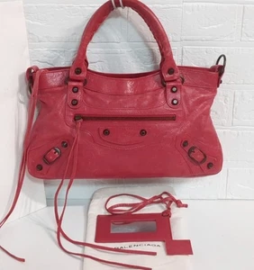 Balenciaga The First 2WAY Handbag Shoulder Red Leather w/Mirror, Dust Bag ✨ - Picture 1 of 19