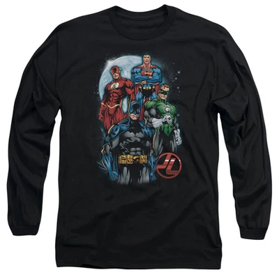 Jla The Four Mens Long Sleeve Shirt Black Officially Licensed - Image 1 of 3