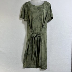 Pact Fit & Flare T-Shirt Kleid XL Batik Bio Baumwolle Grün Comfort Travel - Bild 1 von 9