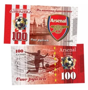 England, 100 Rubles, 2020, Arsenal Football Club, Commemorative Banknote, UnCB - Picture 1 of 1
