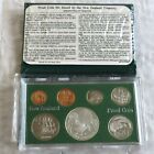 New Zealand 1980 7 Coin Proof Year Set With Silver Fantail Bird Dollar- complete