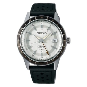 SEIKO Presage Style 60’s SSK011J1 Automatic GMT White and Gray Dial Watch JAPAN - Picture 1 of 10