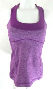 Lululemon Damen 6 Tanktop U-Ausschnitt Racerback meliert lila gebraucht, in einwandfreiem Zustand - Bild 1 von 4