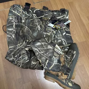 Red Head Bone Dry Thinsulate 3ply Stretch Waders Sz 10 Camo Boots Steel Toe - Picture 1 of 5