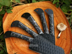 HandForged Chef's Knife Set of 5 BBQ Kitchen Knife Set Birthday Anniversary - Picture 1 of 5