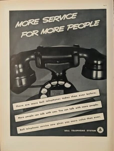 1938 Bell Telephone Vintage Dial Land Phone Print Ad, Communication - Picture 1 of 1