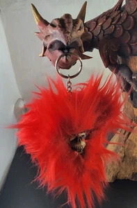 3D Skull Bone Head Keychains motorcycle Guardian gremlin angel biker auto red - Picture 1 of 8