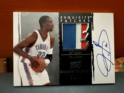 2009-10 Upper Deck Exquisite Thunder Jeff Green Auto & Patch #’d 50 - Image 1 of 4