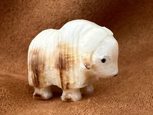 Inuit Native American Indian Fossilized Muskox Carving Miniature  - Picture 1 of 10