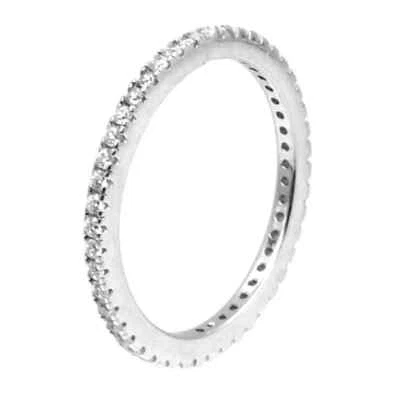 Anello Donna Veretta Infinity in Argento 925 e Zirconi Bianchi Taglio Brillante - Immagine 1 di 4