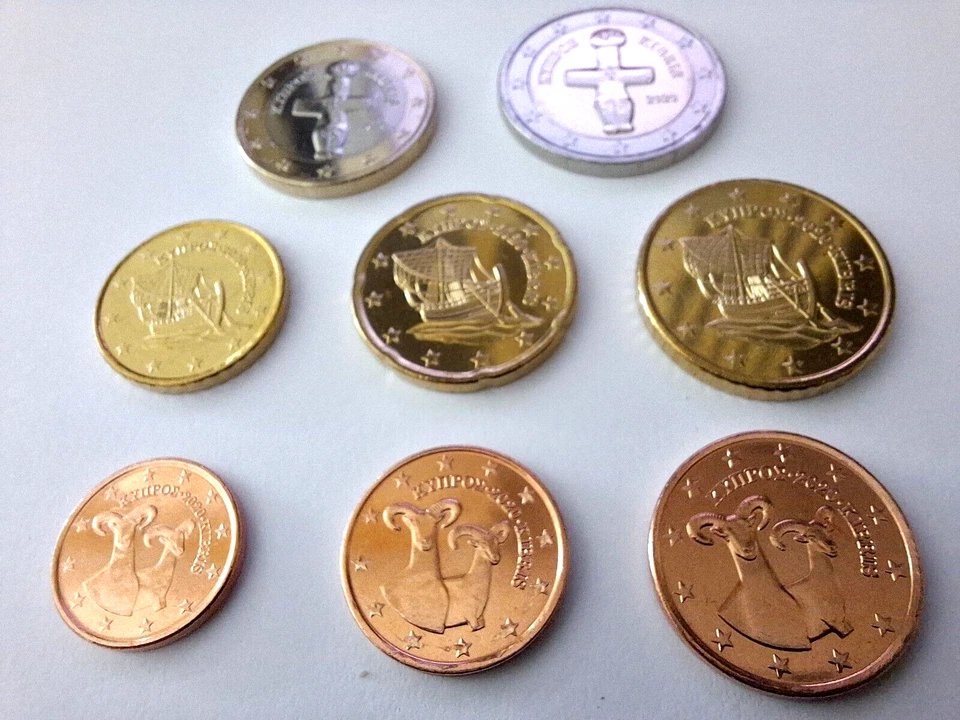 Set complet d'euros de Chypre, 1 centime à 2 euros 2020, UNC, neufs - Photo 1/3