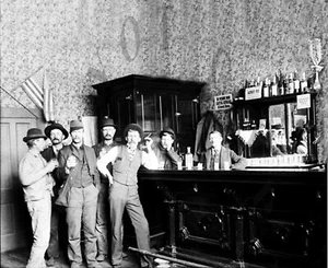 ANTIQUE OLD WEST REPRO INTERIOR 8X10 PHOTO PRINT OF OLD WEST MONTANA SALOON - Picture 1 of 1
