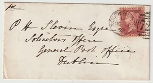 1859 SOUTHAMPTON DUPLEX & RARE SMALL UDC S.RING MARCHWOOD SUB PO TO DUBLIN PO - Picture 1 of 2