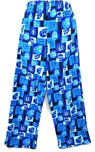 Faded Glory Pajama Pants- Boys Size 10/12 Large, Blue Skulls, Fleece, Warm