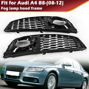 Para Audi A4 B8 2009-2012 RS4 estilo panal malla luz antiniebla parrilla cubierta 2 - Imagen 1 de 9