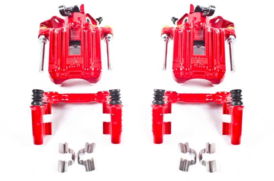 Power Stop para 00-06 Audi TT Quattro pinças traseiras vermelhas com suportes - Par - psbS2 - Imagem 1 de 1