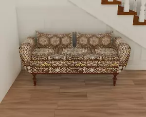 Brown Lounge Mudroom Ottoman Bench Storage Unit Bench Chic Reading Nook Bench - Picture 1 of 9
