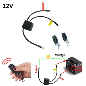 12V Motorcycle Battery Disconnect Cut Off Switch Isolator w/Wireless Dual Remote - Imagen 1 de 10