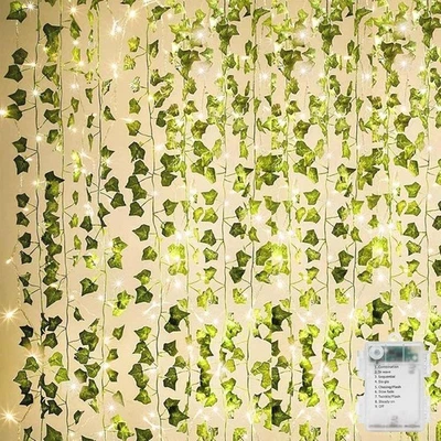 Guirnalda de hiedra realista de 84 pies con 80 luces LED multimodo - perfecta para bodas Foto 1 de 4