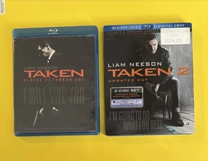 TAKEN + TAKEN 2 (TWO 2 DISC EDITIONS UNRATED & EXTENDED CUTS) LIKE NEW FREE SHIP - Picture 1 of 19
