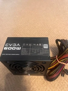 EVGA 600W Power Supply PSU 100-W1-0600-RX 80 plus  FREE SHIP - Picture 1 of 7