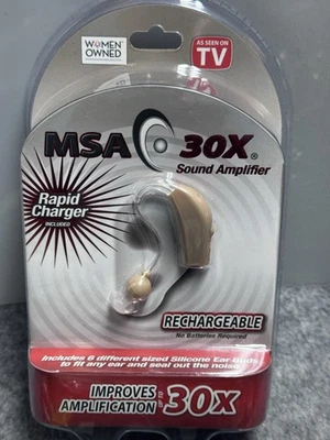 Amplificador de sonido MSA 30X auriculares de silicona recargables como se ve en TV NUEVO SELLADO  Foto 1 de 2