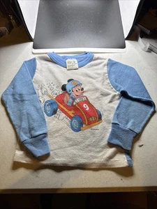 VINTAGE SELTENES Disney Mickey Mouse 80er 90er Langarmshirt Größe 3T - Bild 1 von 10