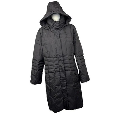 Jaqueta acolchoada longa com capuz Calvin Klein, pato para baixo, quente, inverno, capuz removível - Imagem 1 de 4