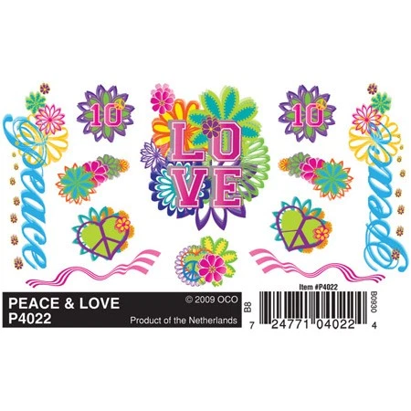 Pinecar Dry Transfer Decals Peace & Love PIN4022 Pinewood Derby & Accys - Image 1 of 1