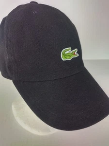 Lacoste Strapback Hat Mini Croc Logo Adjustable Cap OSFA Golf Black - Picture 1 of 7
