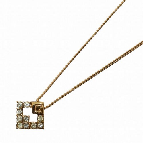 Givenchy Collana Ciondolo Catena Logo Strass Diamante Colore Oro Kw Gy18 Donna