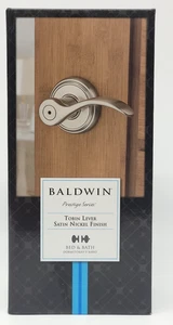 Manija de puerta de cama y baño Baldwin Prestige Series Tobin Level níquel satinado 353 TBL - Imagen 1 de 6