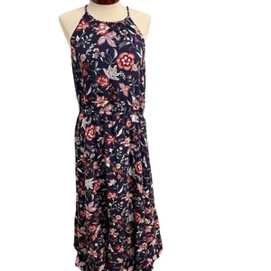 Old Navy Floral Maxi Size Large Boho Halter Casual Summer Vacation Botanical - Picture 1 of 4