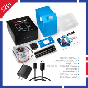 52Pi ABS Mini Tower RGB Cooling Fan With Screen Case Kit for Raspberry 4B - Picture 1 of 11
