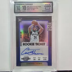 2021-22 Contenders Optik Cameron Thomas Rookie Ticket Auto blau/35 Arena Club 10 - Bild 1 von 5
