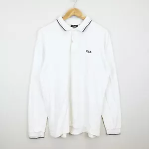 Polo Fila Taglia L Uomo Comodo Logo Cotone Pratico Maniche Lunghe Casual Man - Foto 1 di 5
