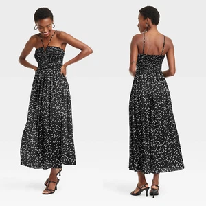XS - Womens Maxi Sundress - A New Day - Black White Floral - Picture 1 of 9