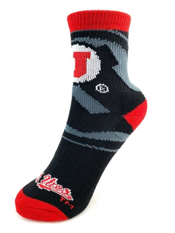 Utah Utes College Black & Gray Zoom Logo Youth Socks Cover