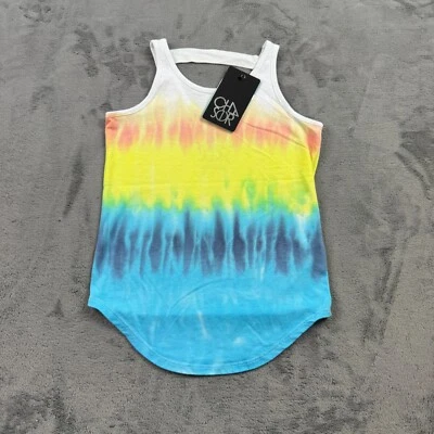 Camiseta sin mangas Chaser para niñas talla 7 tie dye colorida básica juvenil fluida NUEVA Foto 1 de 4