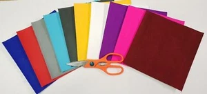 10 x 1mtr rolls of MULTI colours STICKY BACK SELF ADHESIVE FELT / BAIZE - Picture 1 of 11