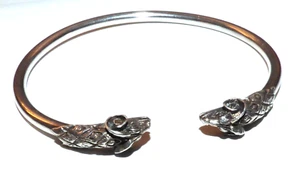 VINTAGE STERLINGSILBER WIDDERKOPF DREHMOMENT ARMREIF ARMBAND 925 GEPUNZT SIGNIERT - Bild 1 von 9