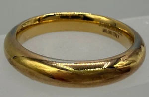 STAINLESS STEEL GOLD PLATED BAND MEN WOMEN UNISEX RING SIZE 8 SIGNED MILOR ITALY - Picture 1 of 9