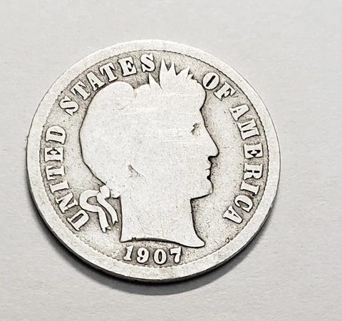 1907 D Barber Dime  *90% SILVER*  *FR - FAIR OR BETTER*  **FREE SHIPPING** Cover