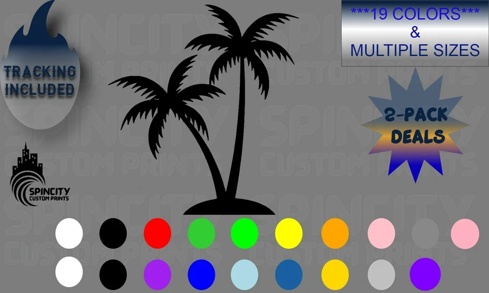 Adesivo de vinil Palm Tree Home Décor janela de carro praia tropical - Imagem 1 de 4