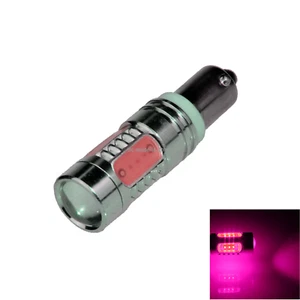 1x Pink Car BAX9S 150° Clearance Light Roof Blub 5 Emitters COB LED 360 K201 - Picture 1 of 5